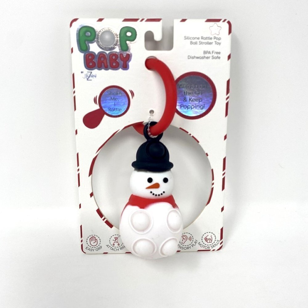 Pop Baby by JennZ Snowman 3D Pop Ball Rattle Stroller Toy